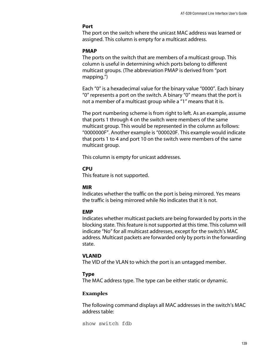 Allied Telesis AT-S39 User Manual | Page 139 / 203