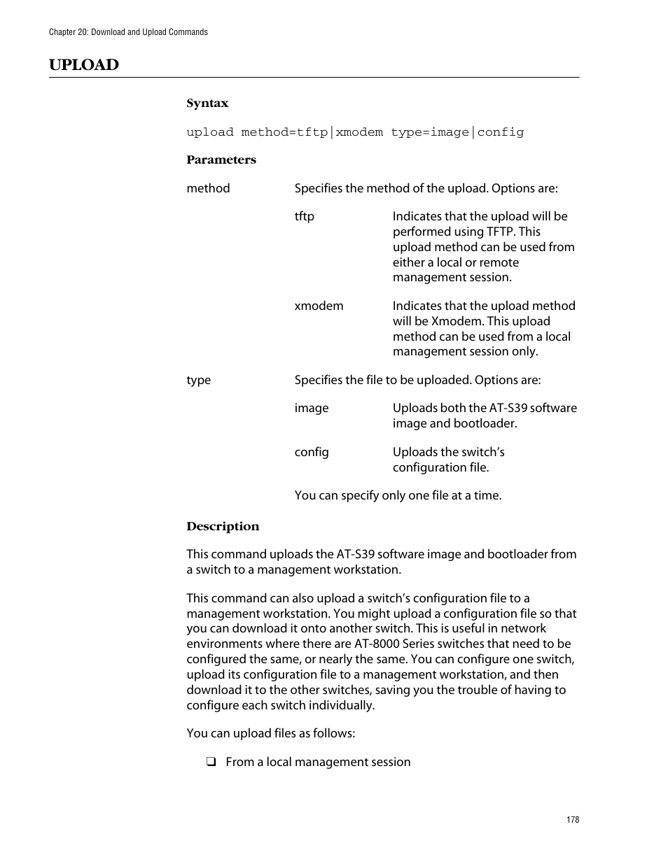 Upload | Allied Telesis AT-S39 User Manual | Page 178 / 203