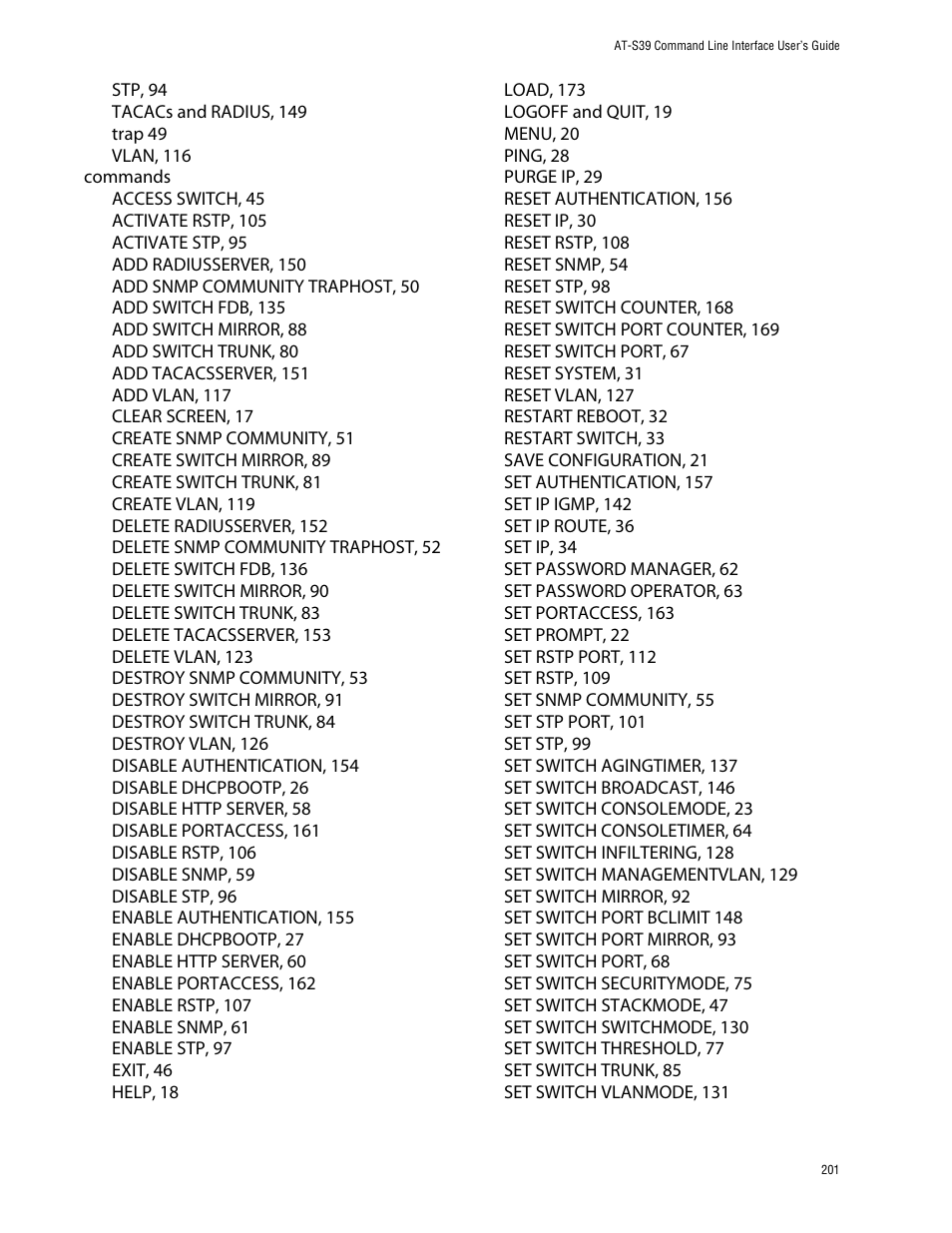 Allied Telesis AT-S39 User Manual | Page 201 / 203