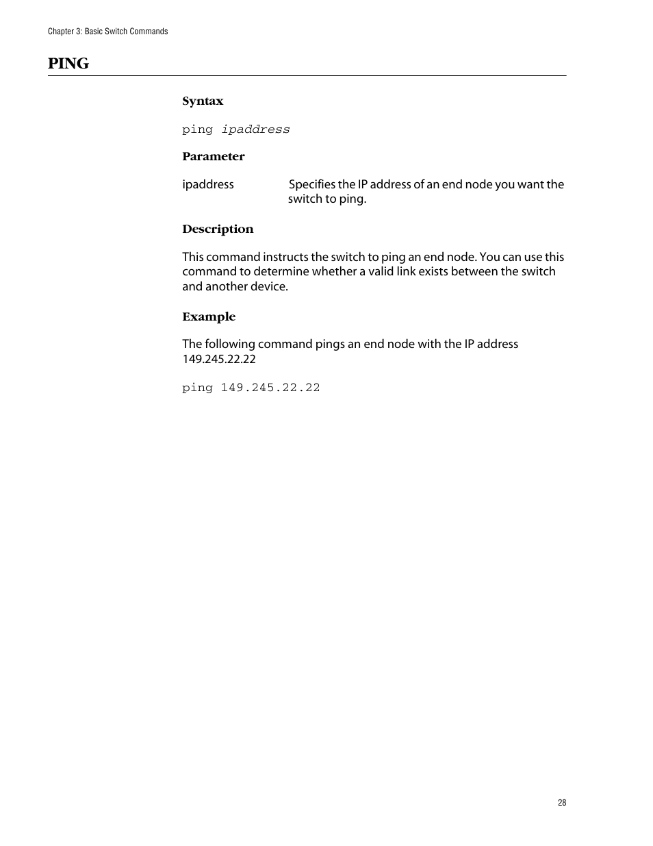 Ping | Allied Telesis AT-S39 User Manual | Page 28 / 203