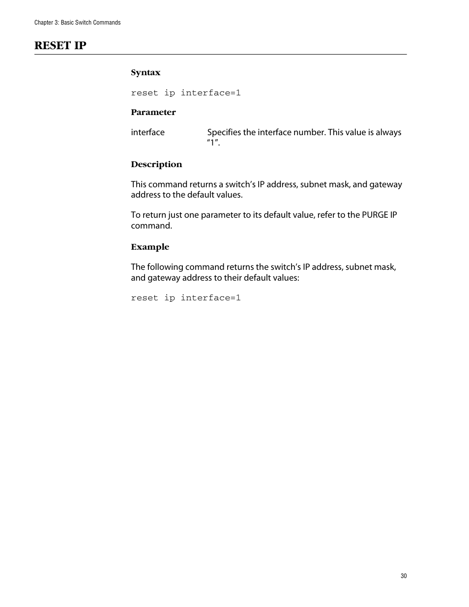Reset ip | Allied Telesis AT-S39 User Manual | Page 30 / 203