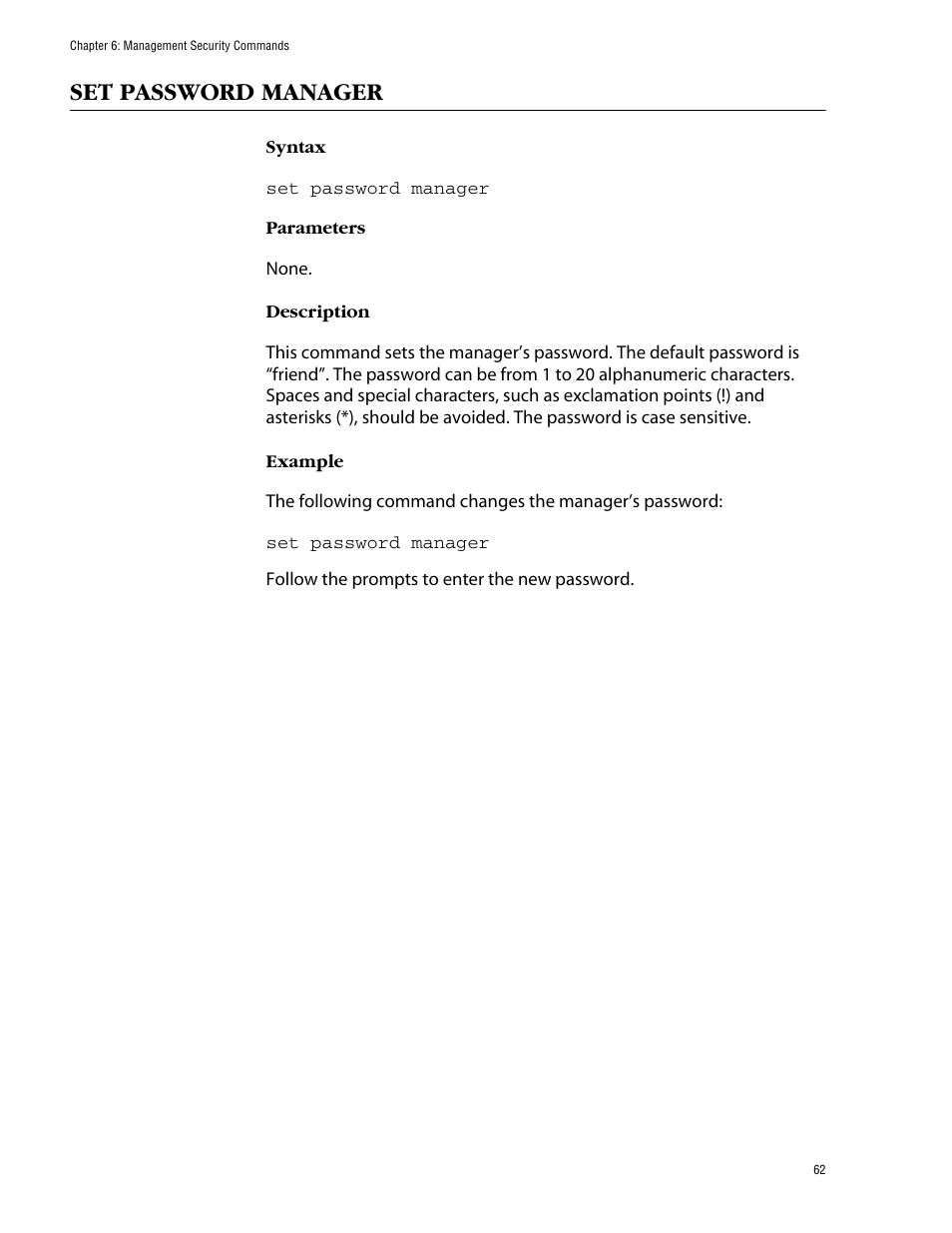 Set password manager | Allied Telesis AT-S39 User Manual | Page 62 / 203