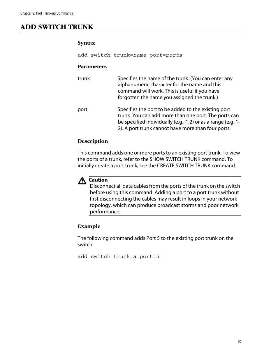 Add switch trunk | Allied Telesis AT-S39 User Manual | Page 80 / 203
