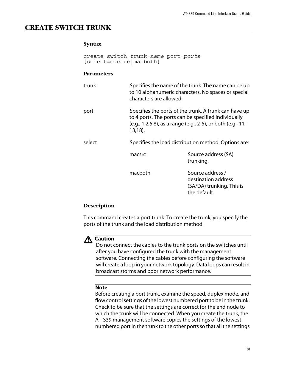 Create switch trunk | Allied Telesis AT-S39 User Manual | Page 81 / 203