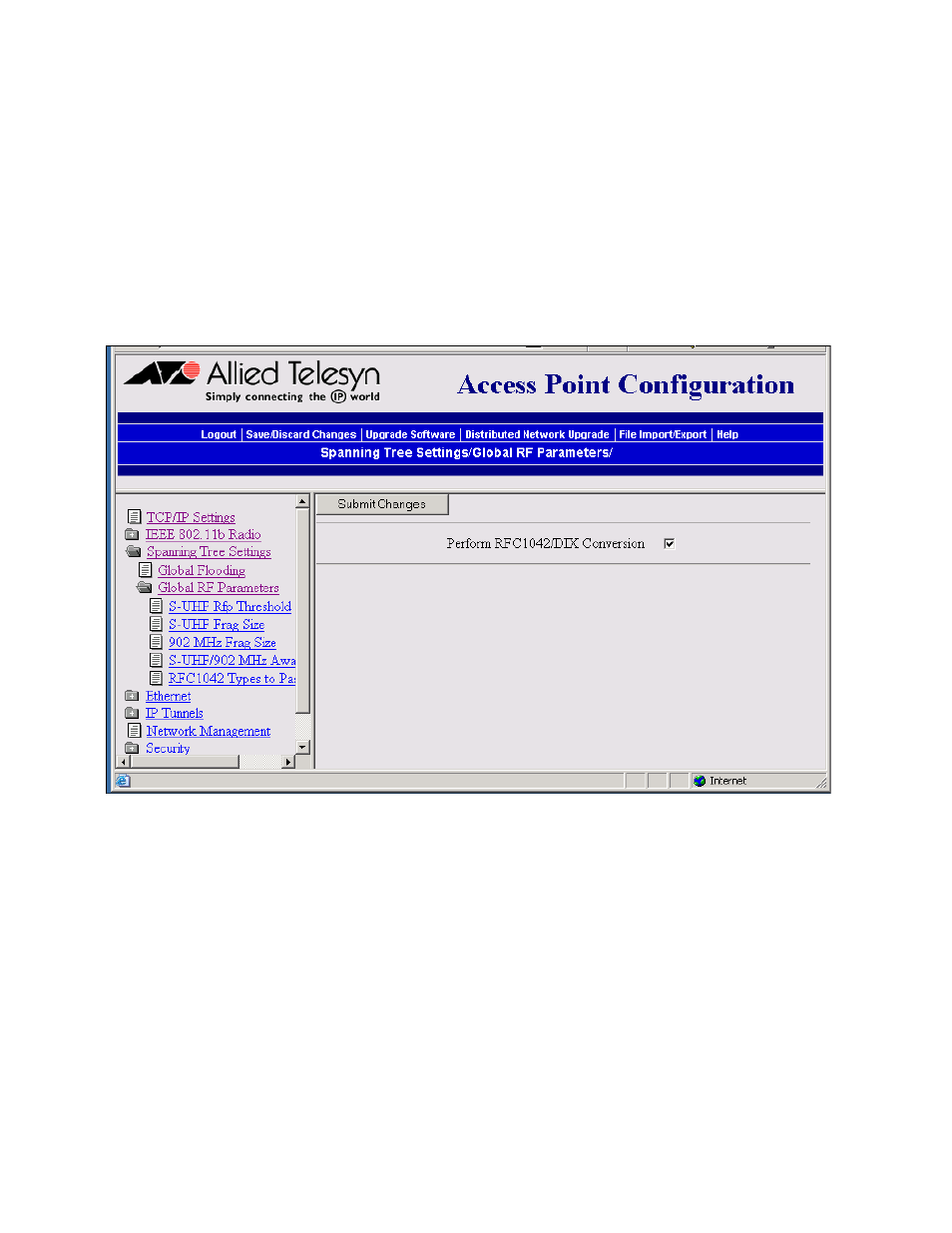 Configuring global rf parameters | Allied Telesis AT-WA7500 User Manual | Page 143 / 270