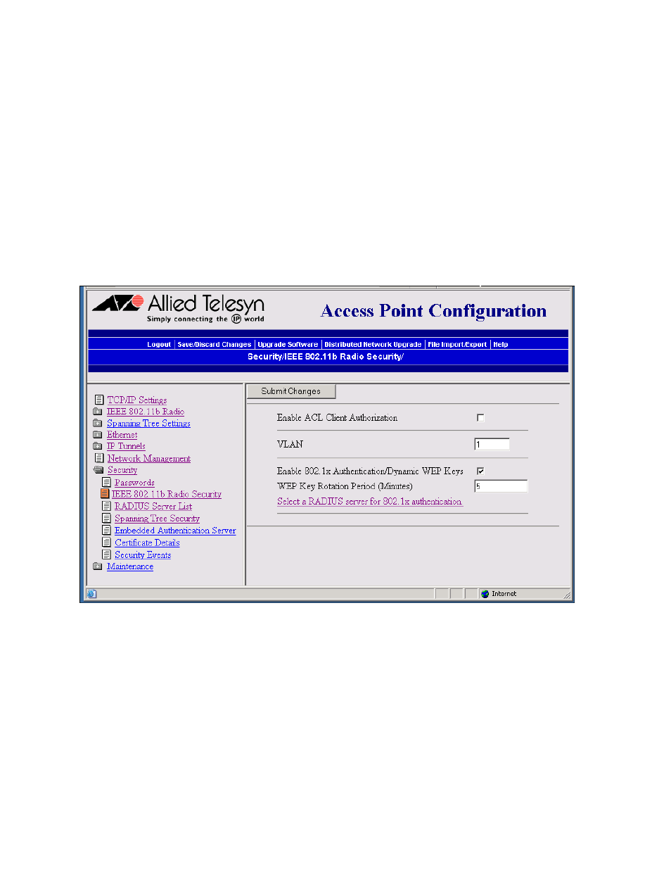 Configuring the access point as an authenticator | Allied Telesis AT-WA7500 User Manual | Page 166 / 270