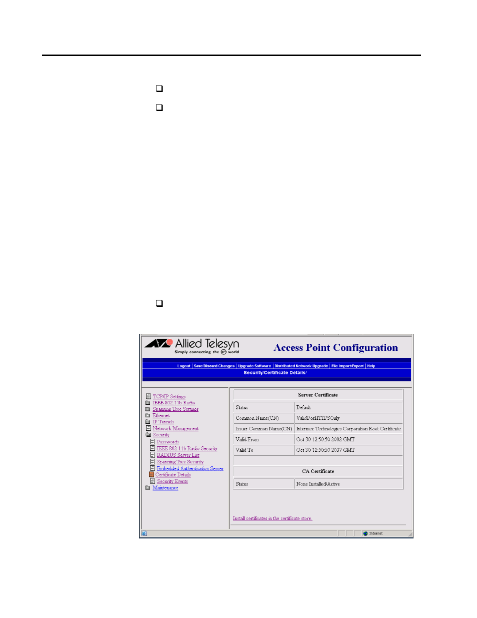 About certificates | Allied Telesis AT-WA7500 User Manual | Page 177 / 270