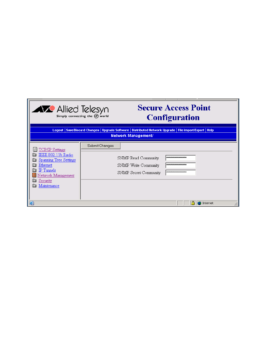 Using simple network management protocol (snmp), Using simple | Allied Telesis AT-WA7500 User Manual | Page 193 / 270