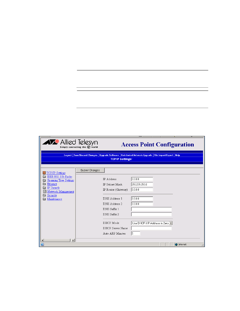 Configuring the access point as a dhcp client | Allied Telesis AT-WA7500 User Manual | Page 56 / 270