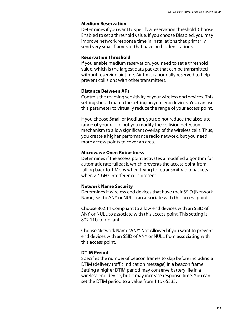 Allied Telesis AT-WL2411 User Manual | Page 111 / 208