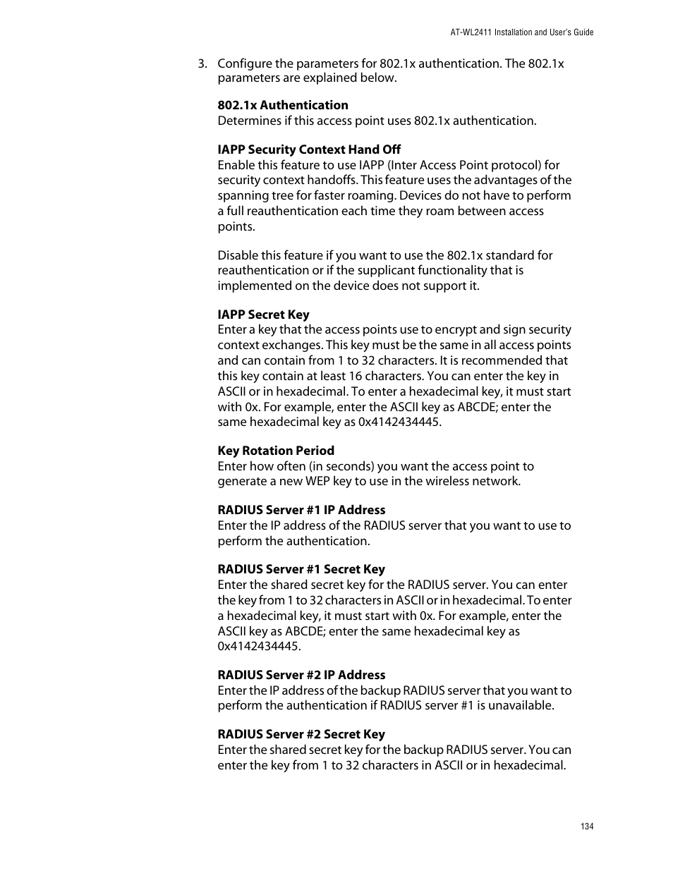Allied Telesis AT-WL2411 User Manual | Page 134 / 208