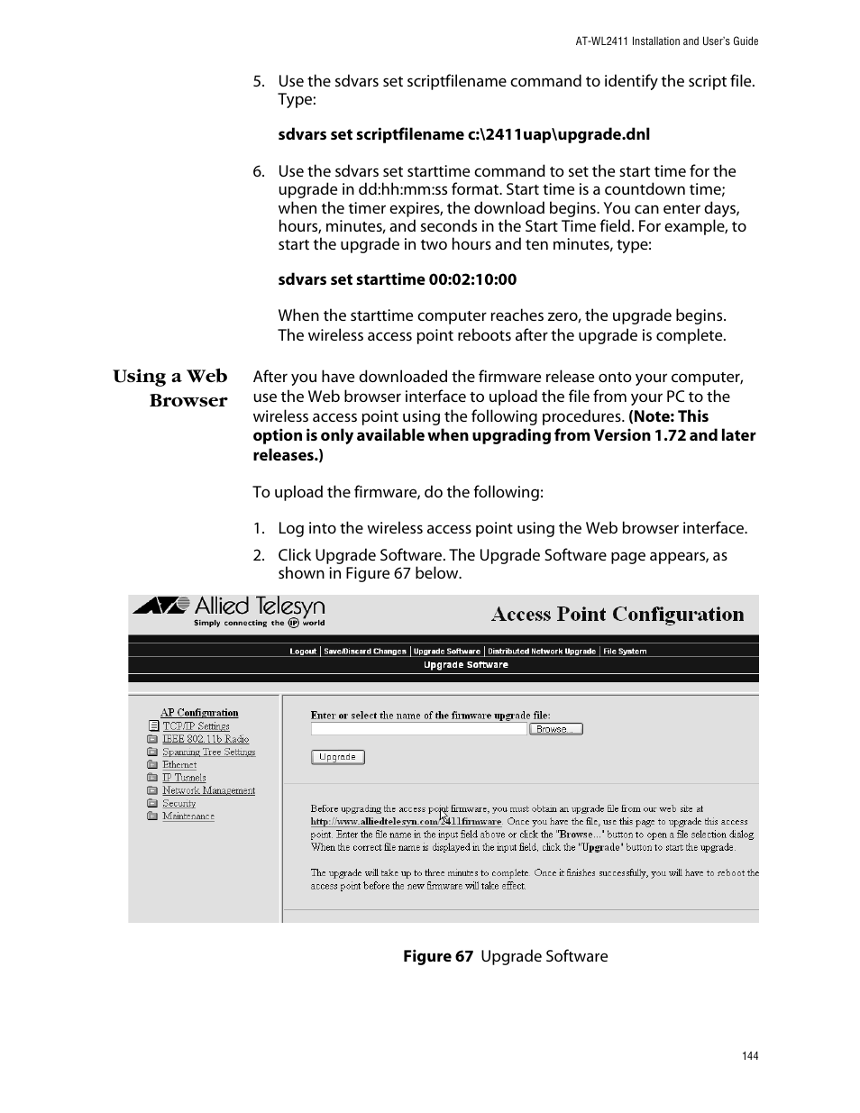 Using a web browser | Allied Telesis AT-WL2411 User Manual | Page 144 / 208