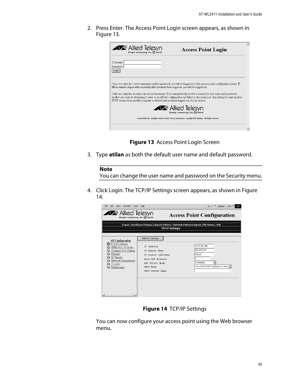 Allied Telesis AT-WL2411 User Manual | Page 45 / 208