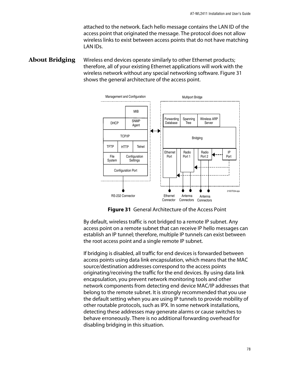 About bridging | Allied Telesis AT-WL2411 User Manual | Page 78 / 208
