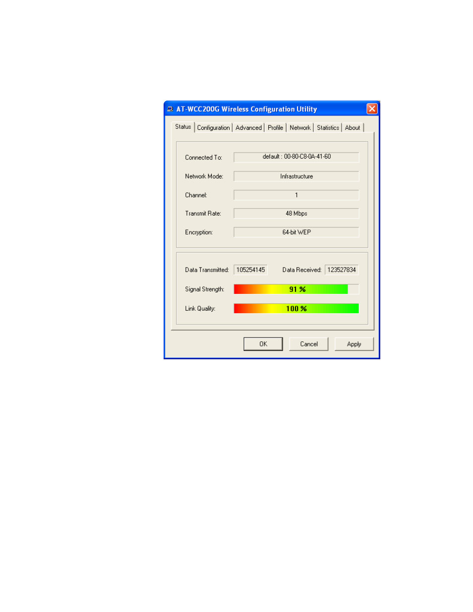 Status tab | Allied Telesis AT-WCC200G User Manual | Page 28 / 40