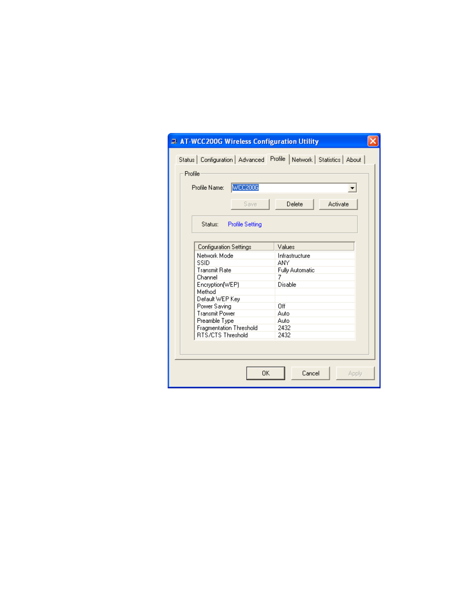 Profile tab | Allied Telesis AT-WCC200G User Manual | Page 33 / 40
