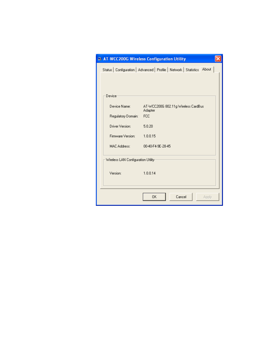 About tab | Allied Telesis AT-WCC200G User Manual | Page 36 / 40