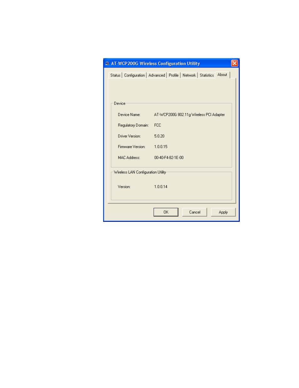 About tab | Allied Telesis AT-WCP200G User Manual | Page 36 / 40