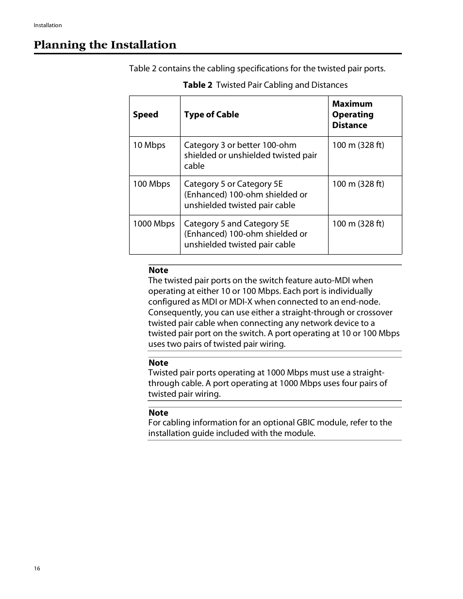 Planning the installation | Allied Telesis AT-GS924GB User Manual | Page 28 / 60