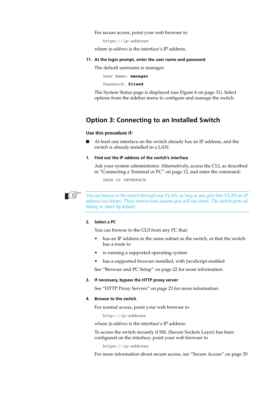 Option 3: connecting to an installed switch | Allied Telesis AT-8700XL Series Switch User Manual | Page 28 / 81