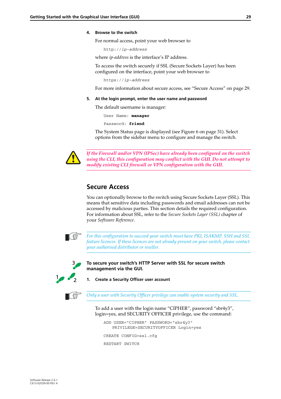 Secure access | Allied Telesis AT-8800 Series Switch User Manual | Page 29 / 118