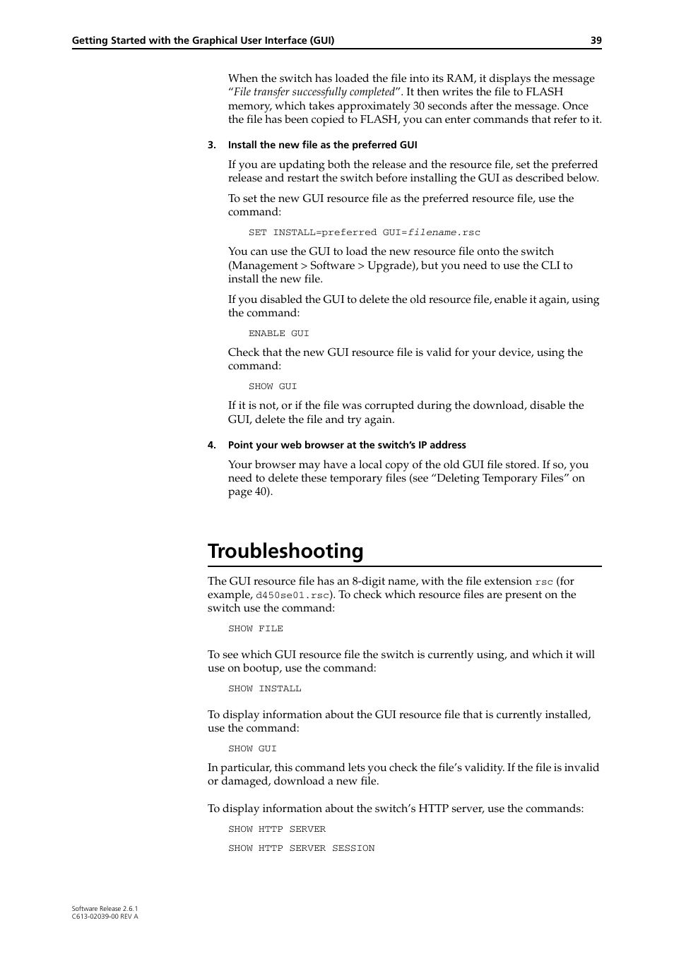 Troubleshooting | Allied Telesis AT-8800 Series Switch User Manual | Page 39 / 118