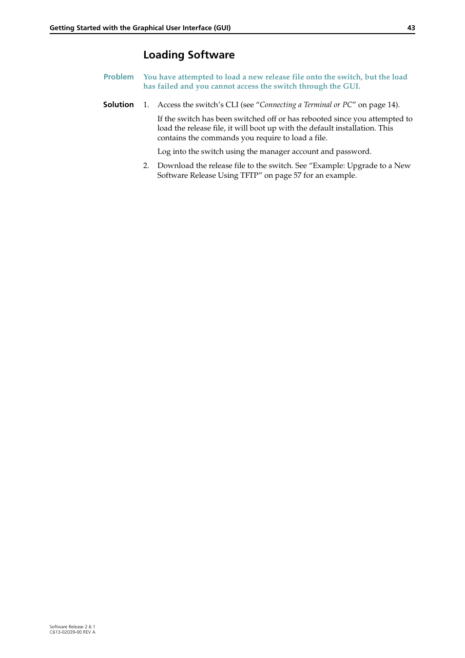 Loading software | Allied Telesis AT-8800 Series Switch User Manual | Page 43 / 118