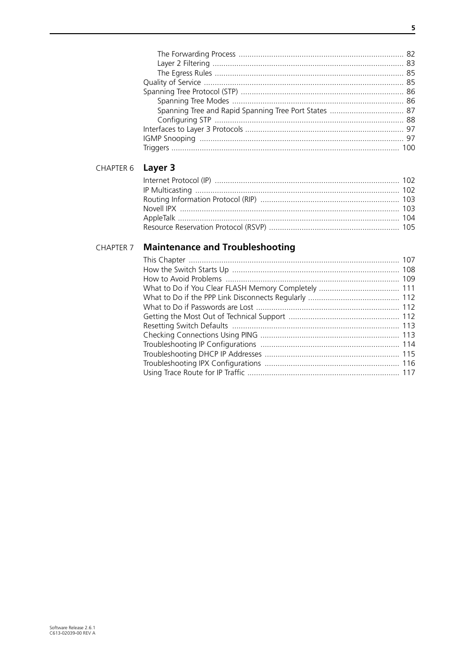 Layer 3, Maintenance and troubleshooting | Allied Telesis AT-8800 Series Switch User Manual | Page 5 / 118