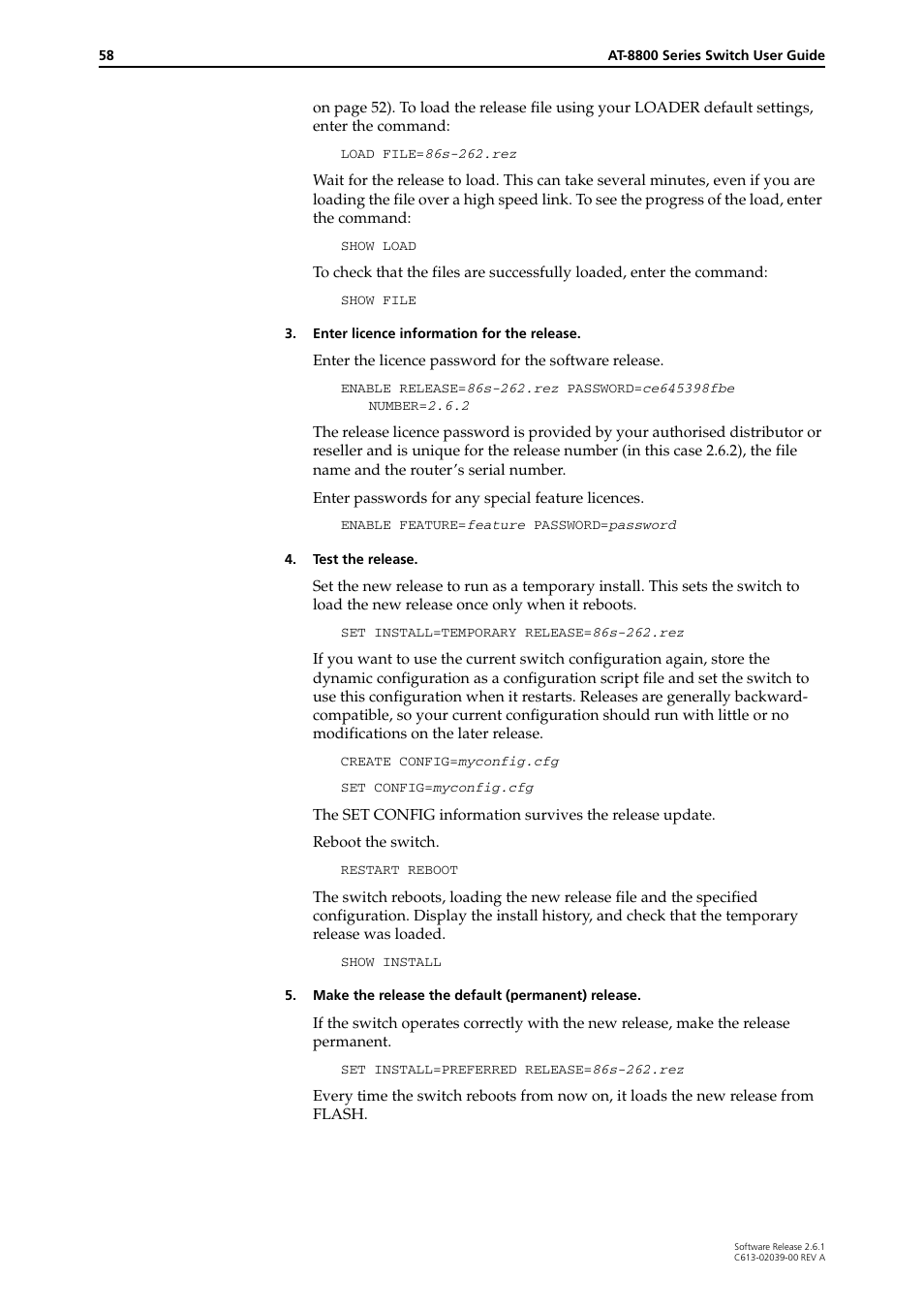 Allied Telesis AT-8800 Series Switch User Manual | Page 58 / 118