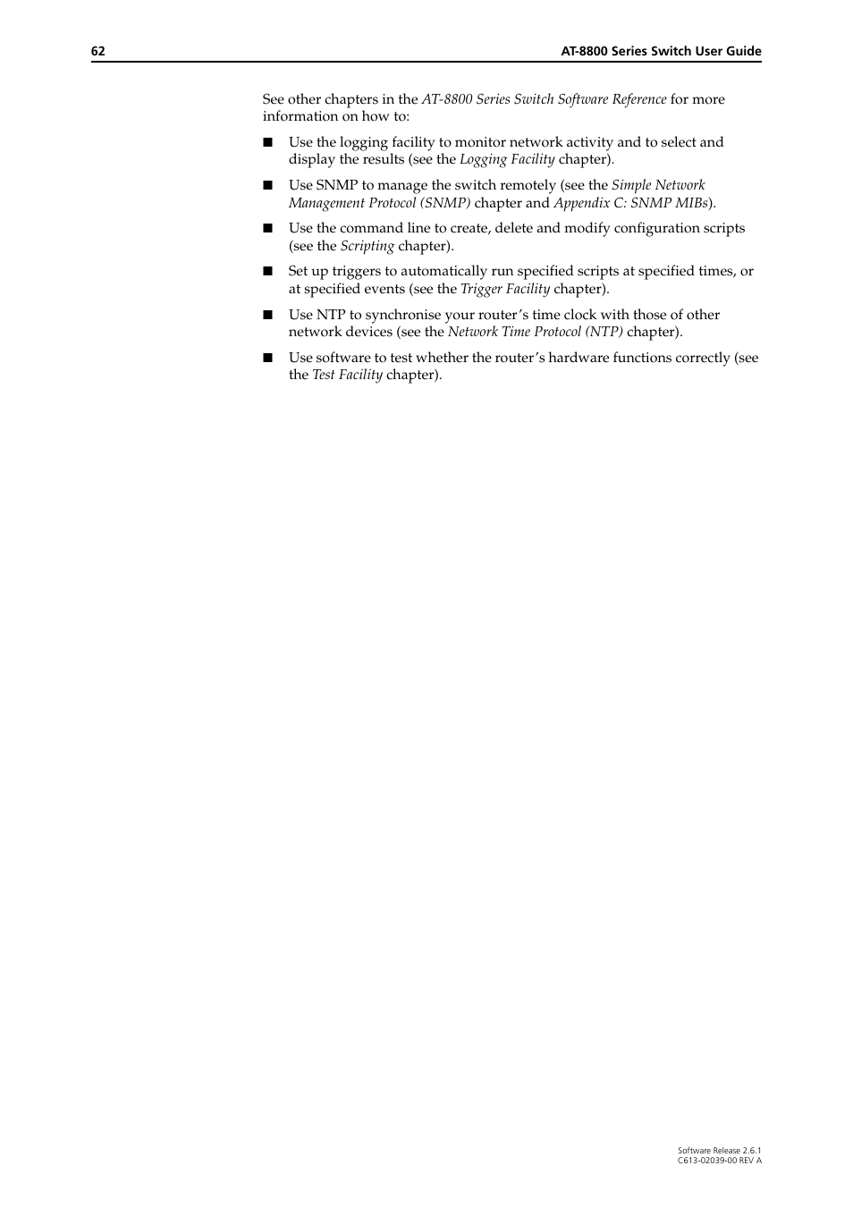 Allied Telesis AT-8800 Series Switch User Manual | Page 62 / 118