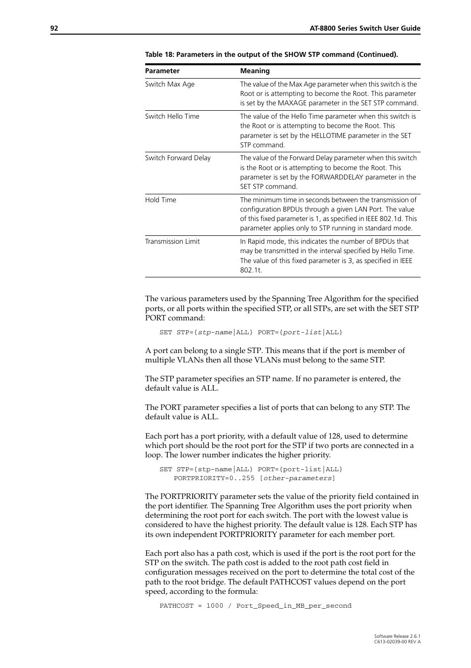 Allied Telesis AT-8800 Series Switch User Manual | Page 92 / 118