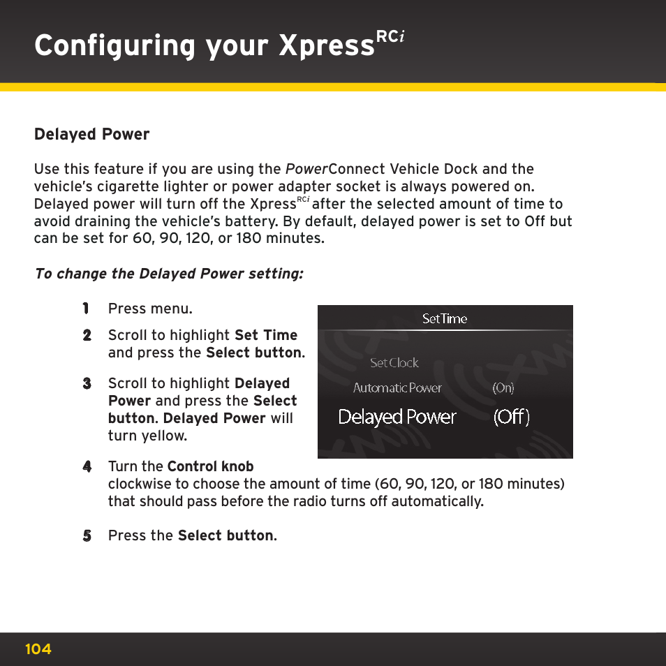 Configuring your xpress | SIRIUS XDRC2UG User Manual | Page 104 / 124
