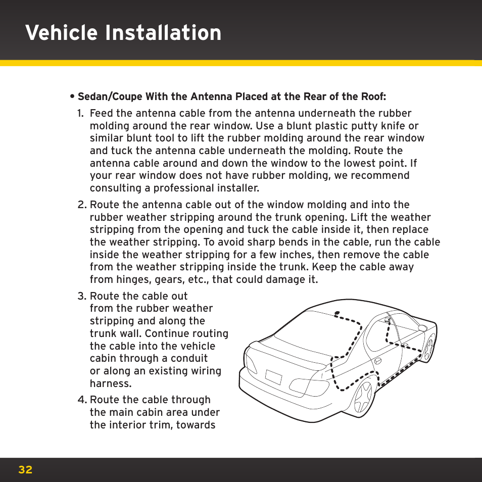 Vehicle installation | SIRIUS XDRC2UG User Manual | Page 32 / 124