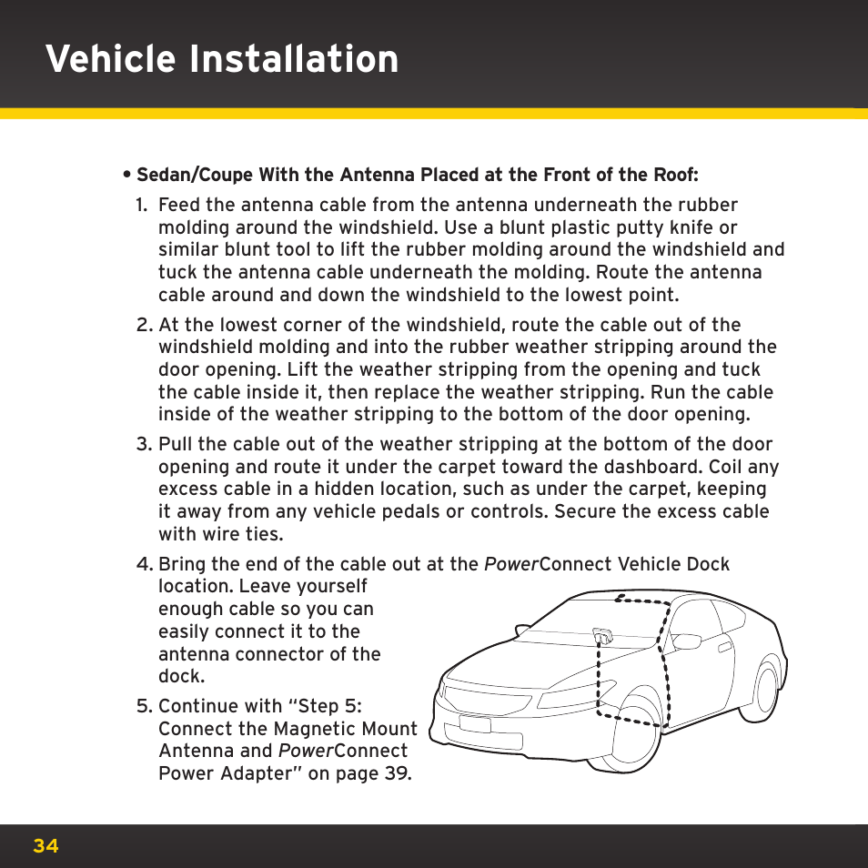 Vehicle installation | SIRIUS XDRC2UG User Manual | Page 34 / 124