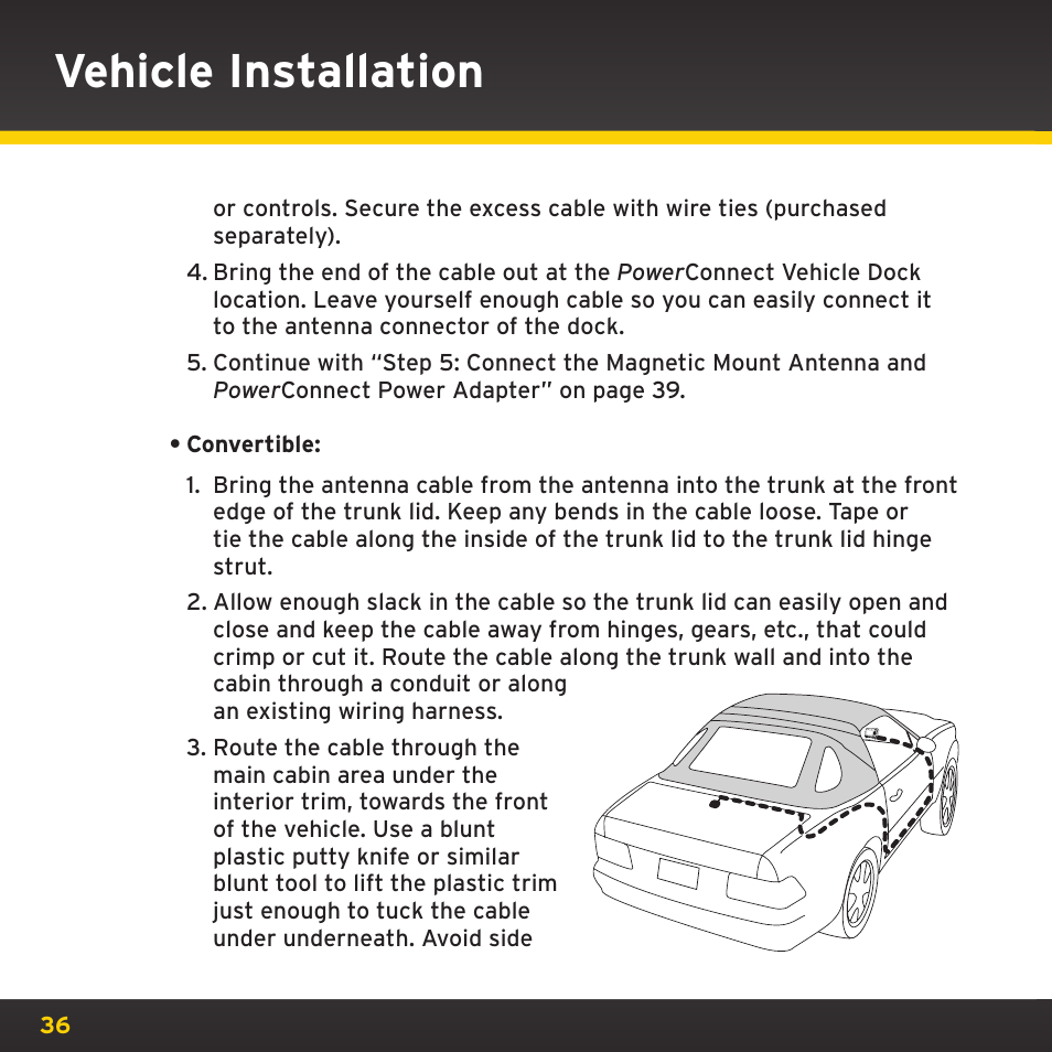 Vehicle installation | SIRIUS XDRC2UG User Manual | Page 36 / 124