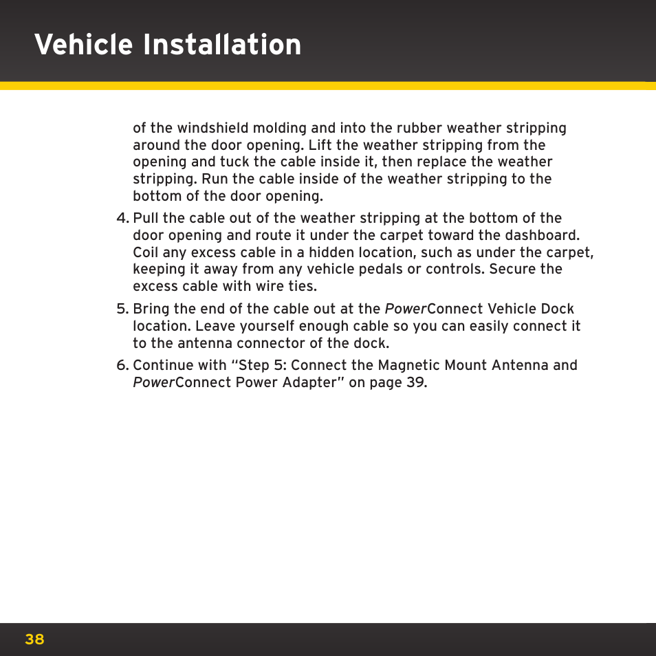 Vehicle installation | SIRIUS XDRC2UG User Manual | Page 38 / 124