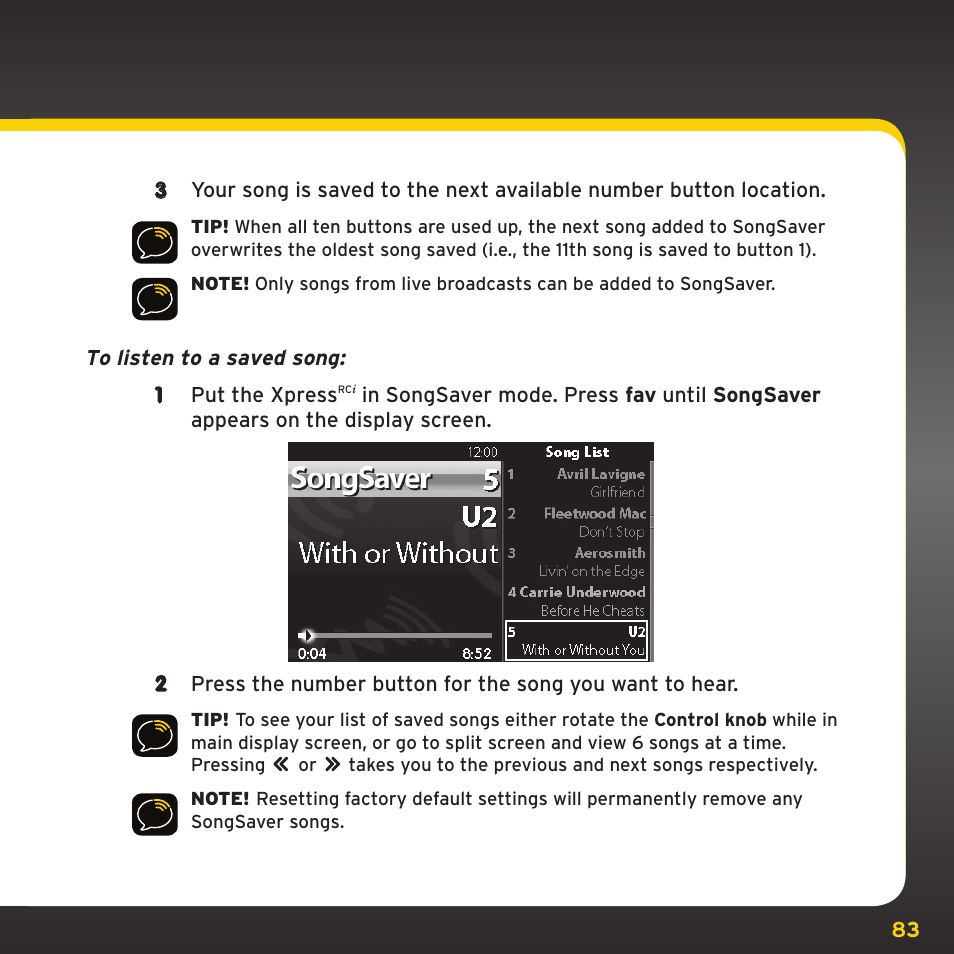 Special features | SIRIUS XDRC2UG User Manual | Page 83 / 124