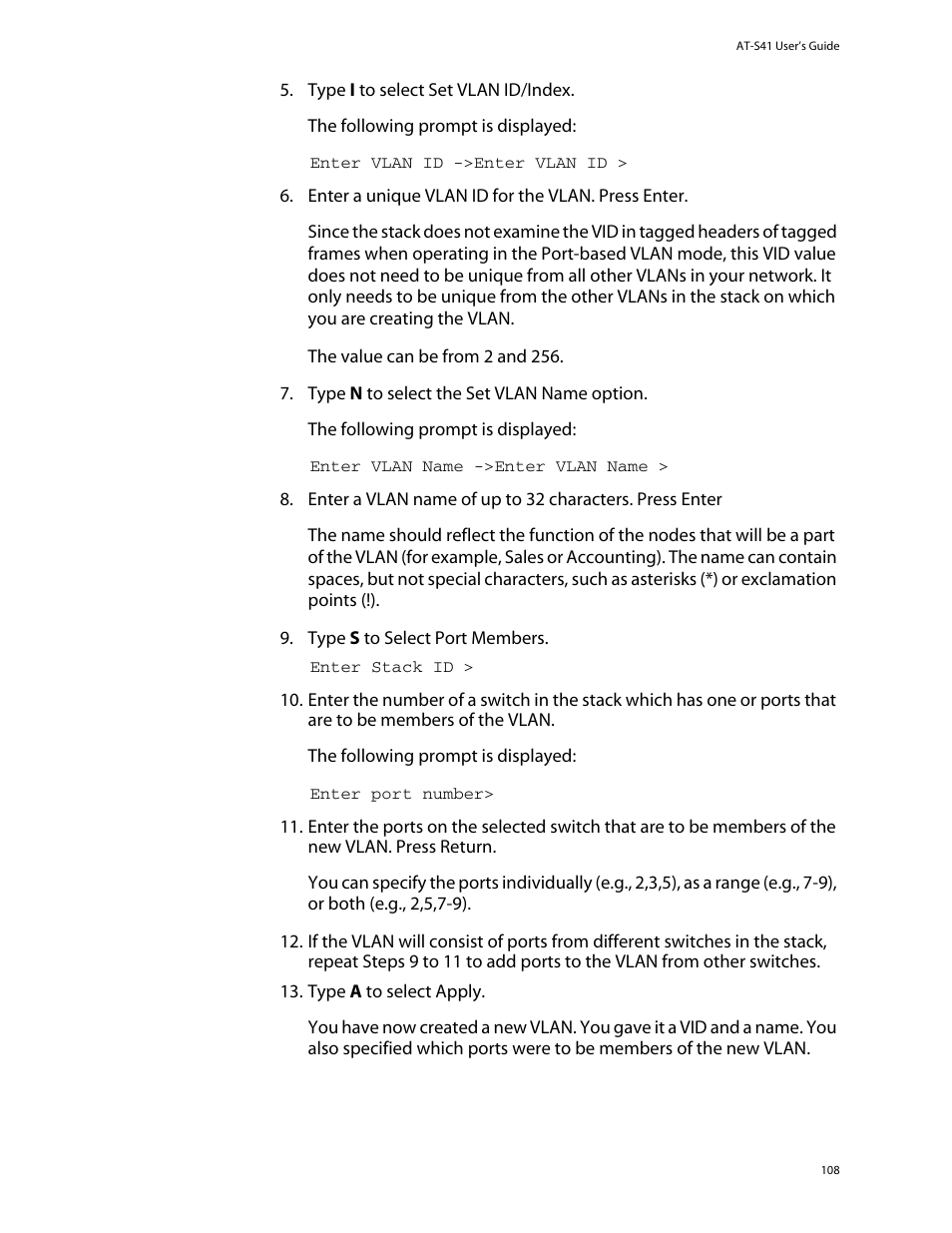 Allied Telesis AT-S41 User Manual | Page 108 / 236