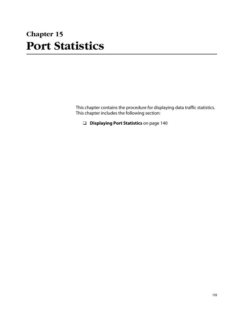 Chapter 15, Port statistics | Allied Telesis AT-S41 User Manual | Page 139 / 236