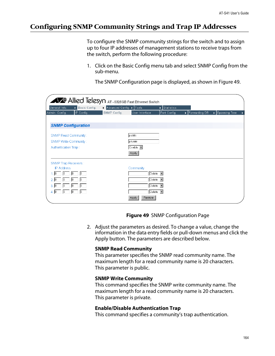 Allied Telesis AT-S41 User Manual | Page 164 / 236