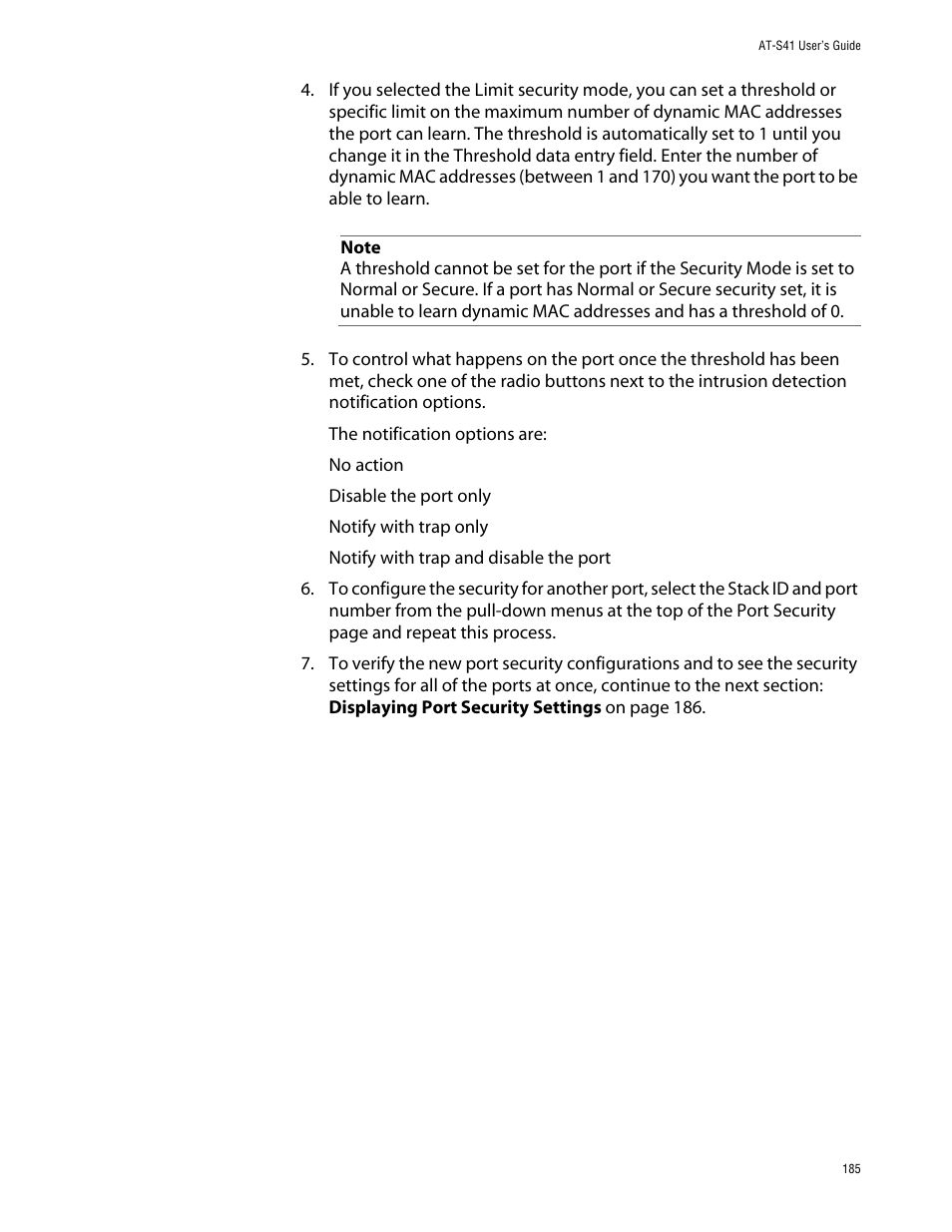 Allied Telesis AT-S41 User Manual | Page 185 / 236