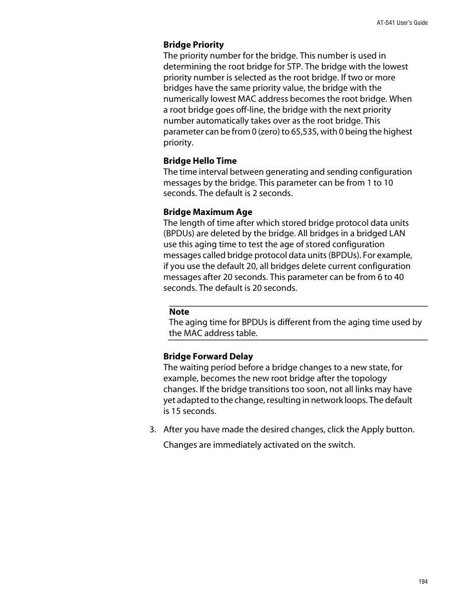 Allied Telesis AT-S41 User Manual | Page 194 / 236
