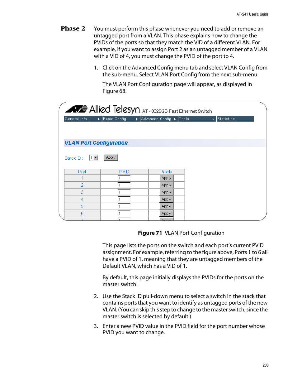 Phase 2 | Allied Telesis AT-S41 User Manual | Page 206 / 236