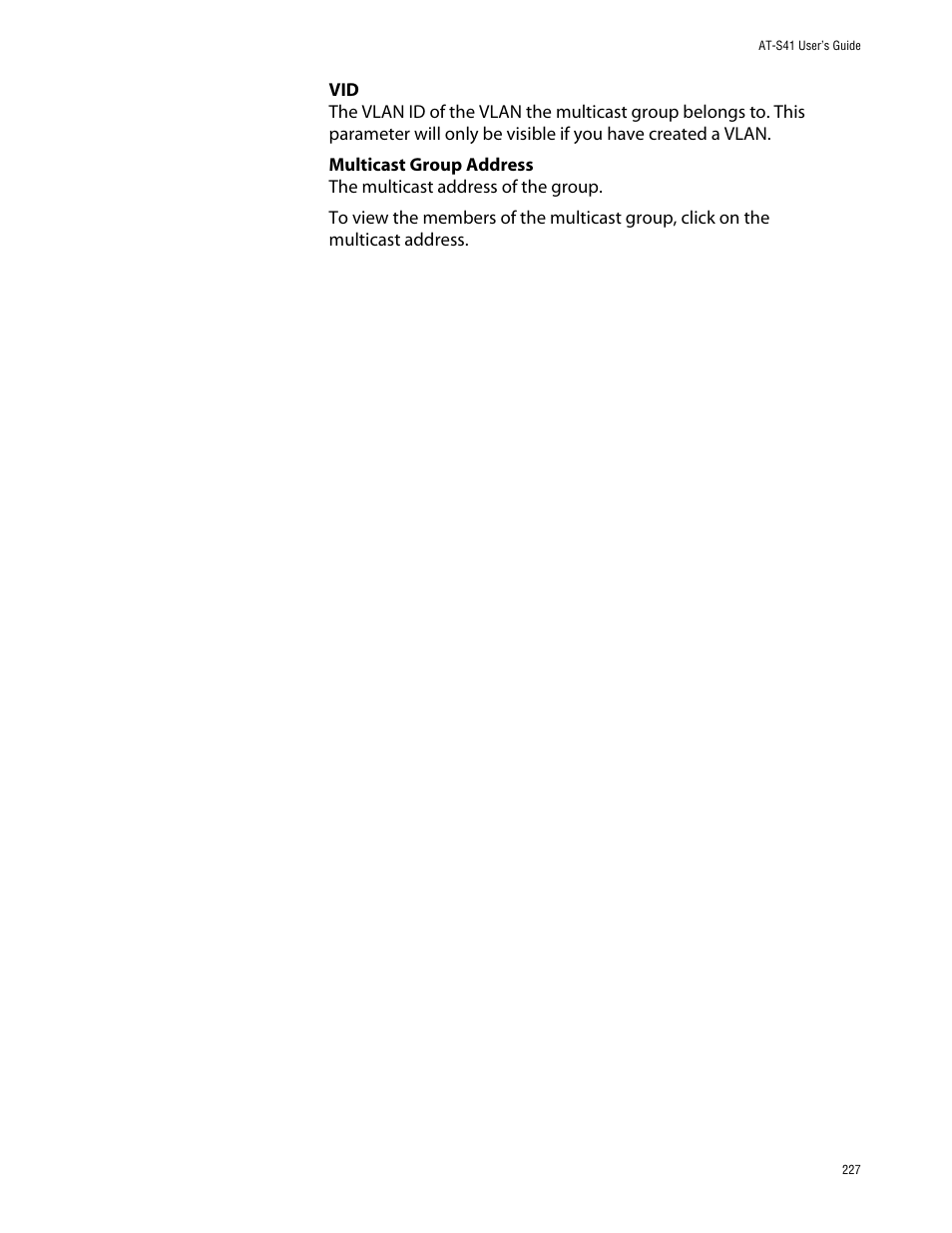 Allied Telesis AT-S41 User Manual | Page 227 / 236