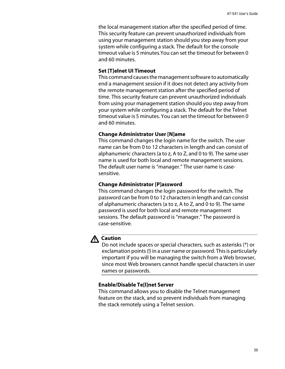 Allied Telesis AT-S41 User Manual | Page 39 / 236