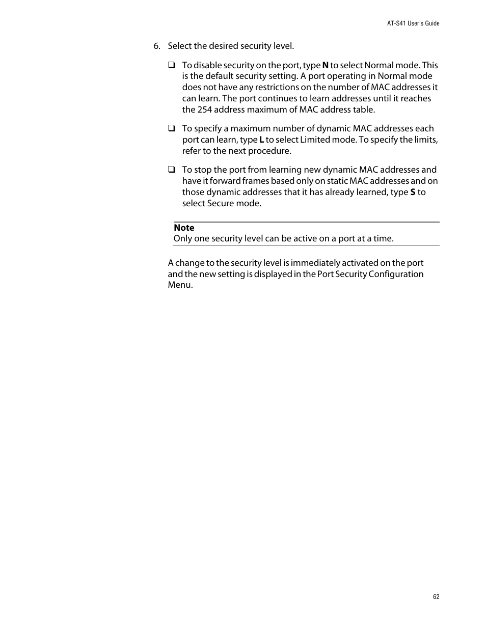 Allied Telesis AT-S41 User Manual | Page 62 / 236
