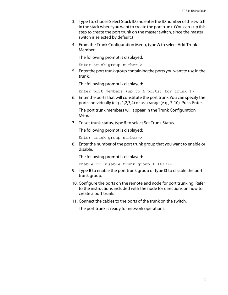 Allied Telesis AT-S41 User Manual | Page 70 / 236
