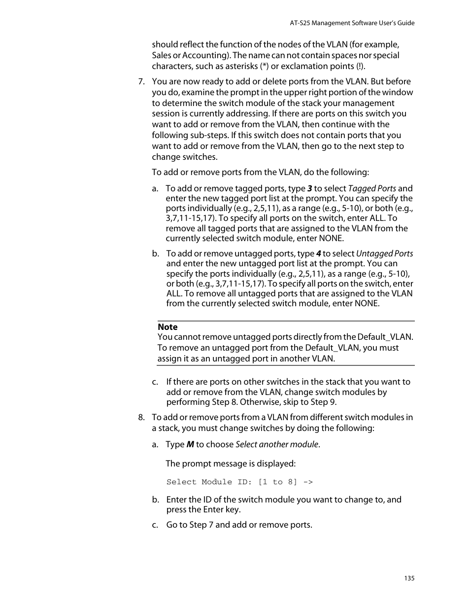 Allied Telesis AT-S25 User Manual | Page 135 / 276