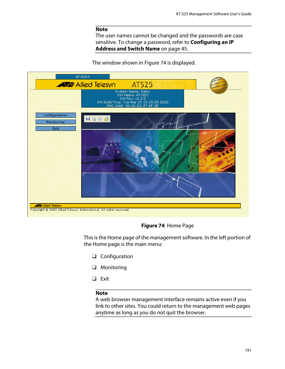 Allied Telesis AT-S25 User Manual | Page 191 / 276