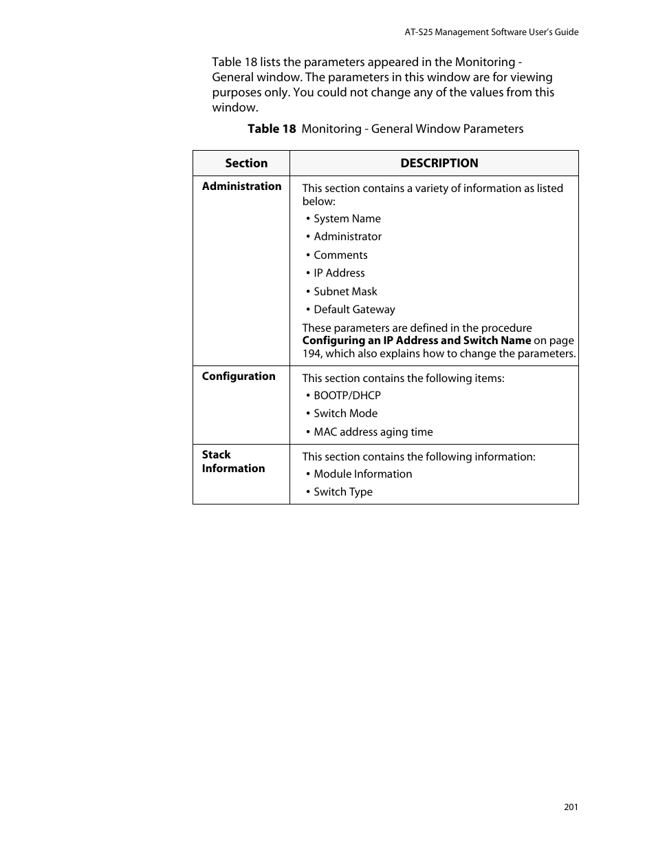 Allied Telesis AT-S25 User Manual | Page 201 / 276
